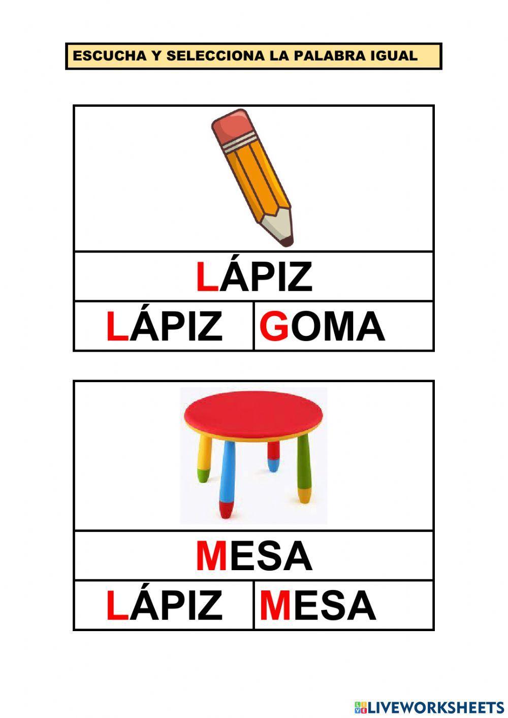 Vocabulario colegio