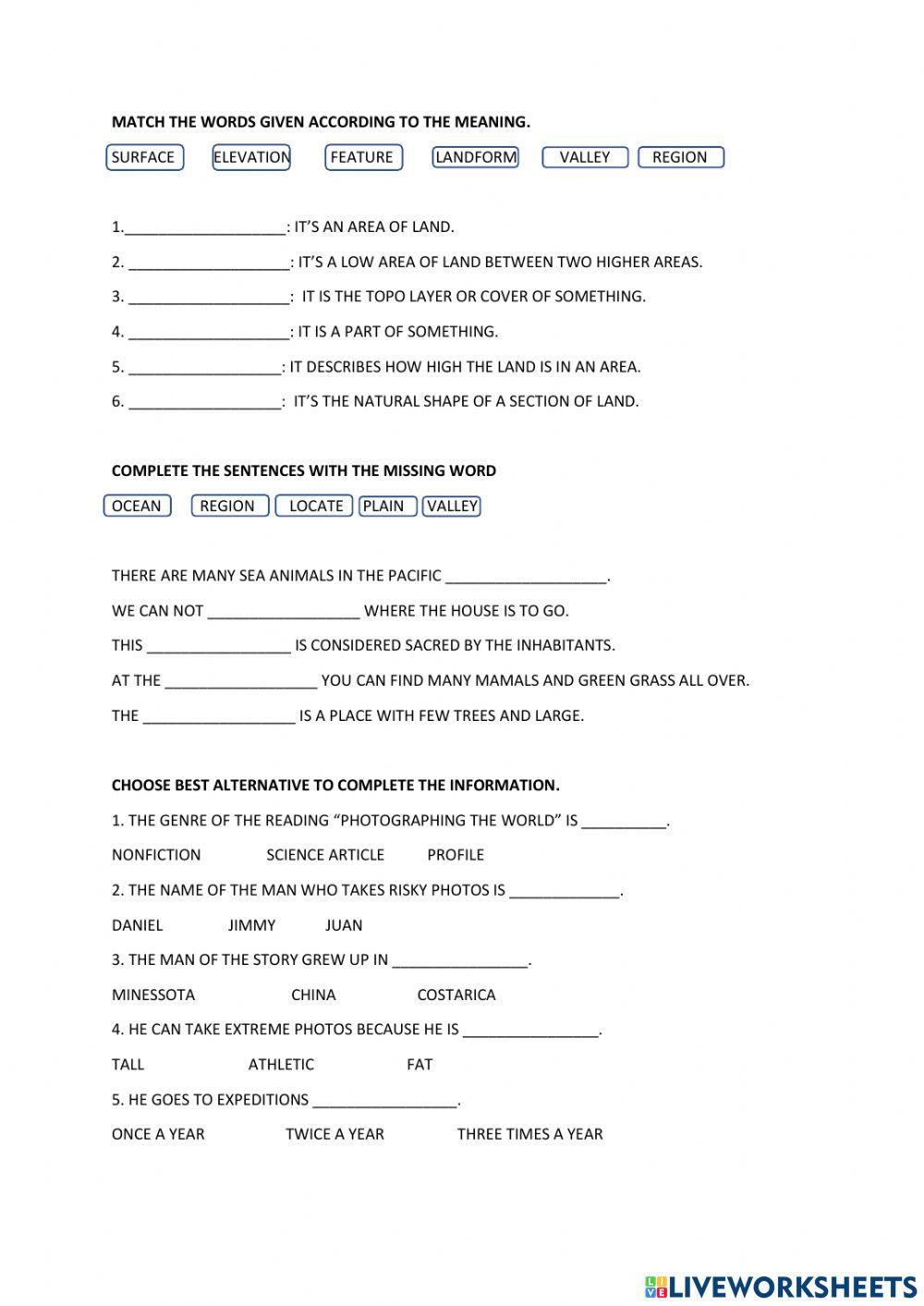 Photographing the world