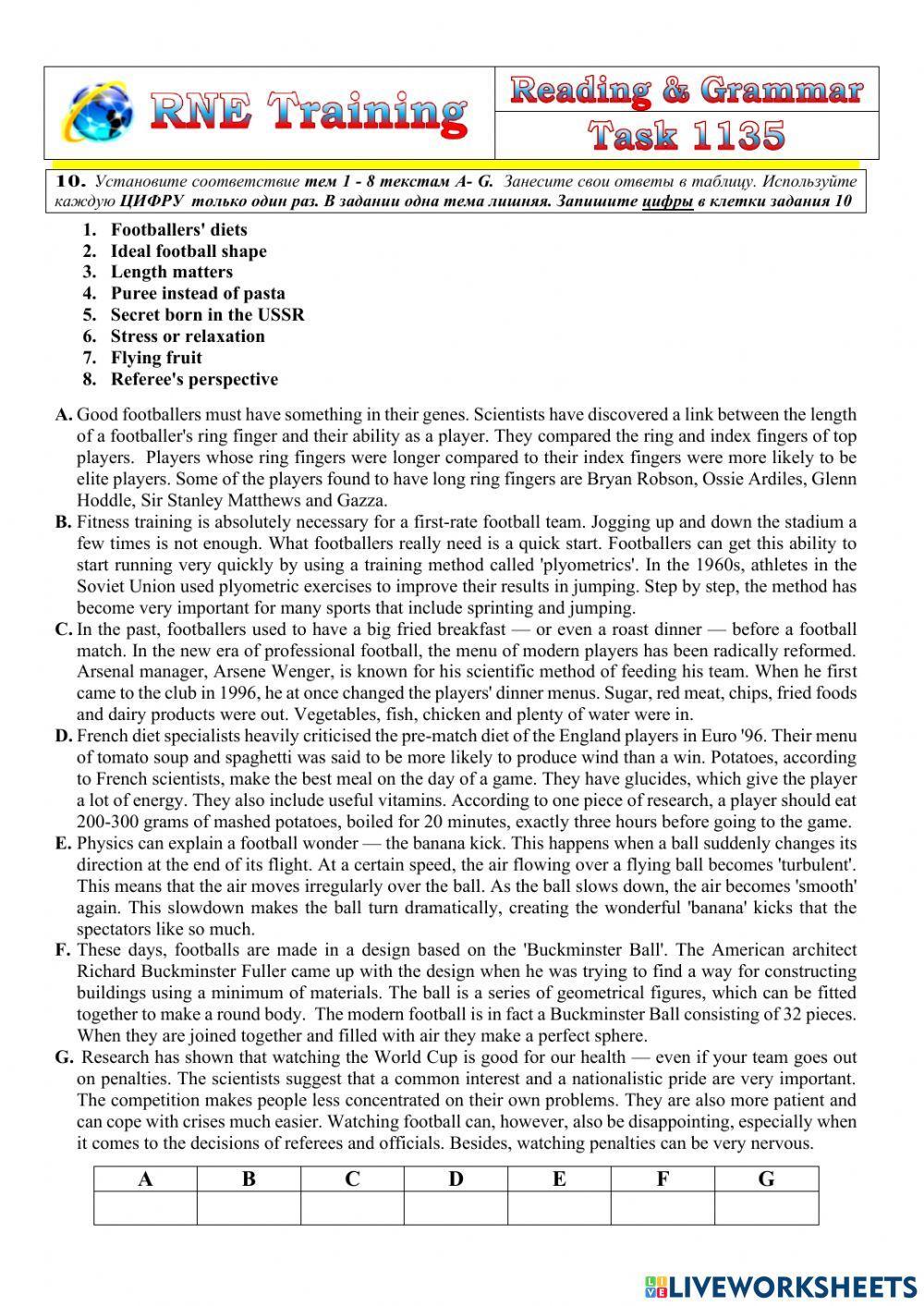 RNE practice Reading and Grammar 1135