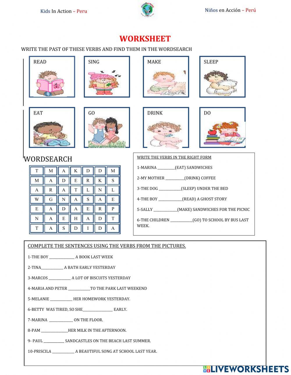 Worksheet 1 starters a1.2.7