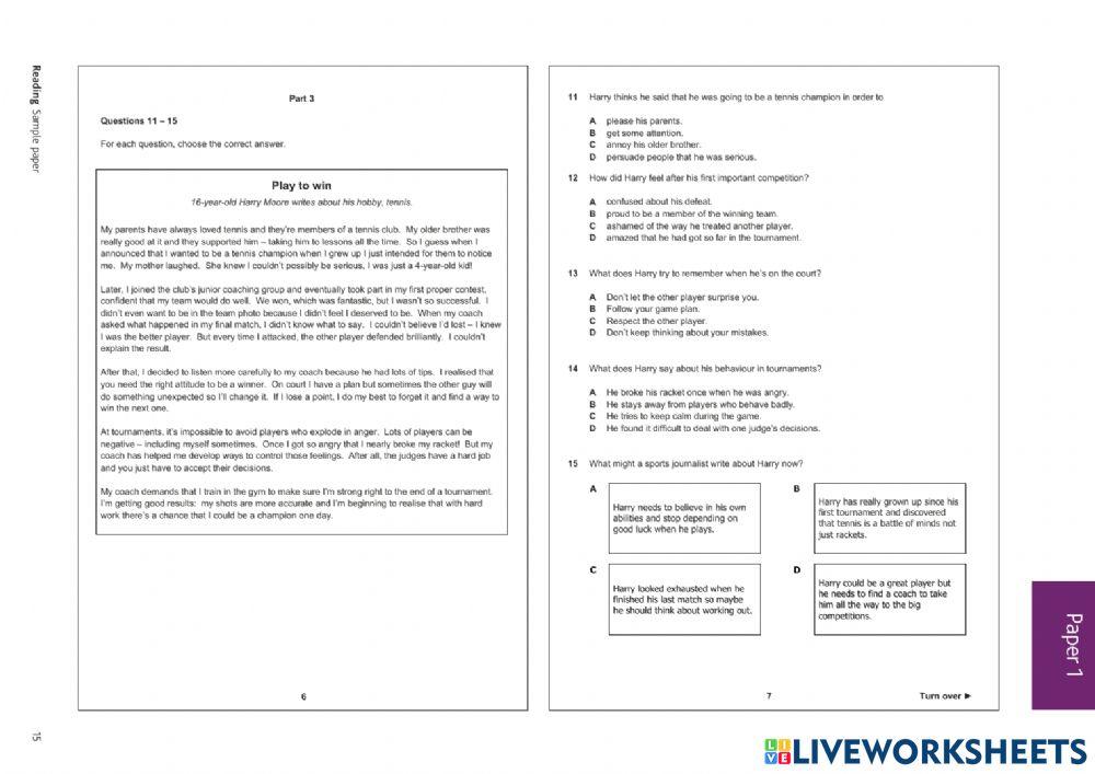 Reading Test-Intermediate 2