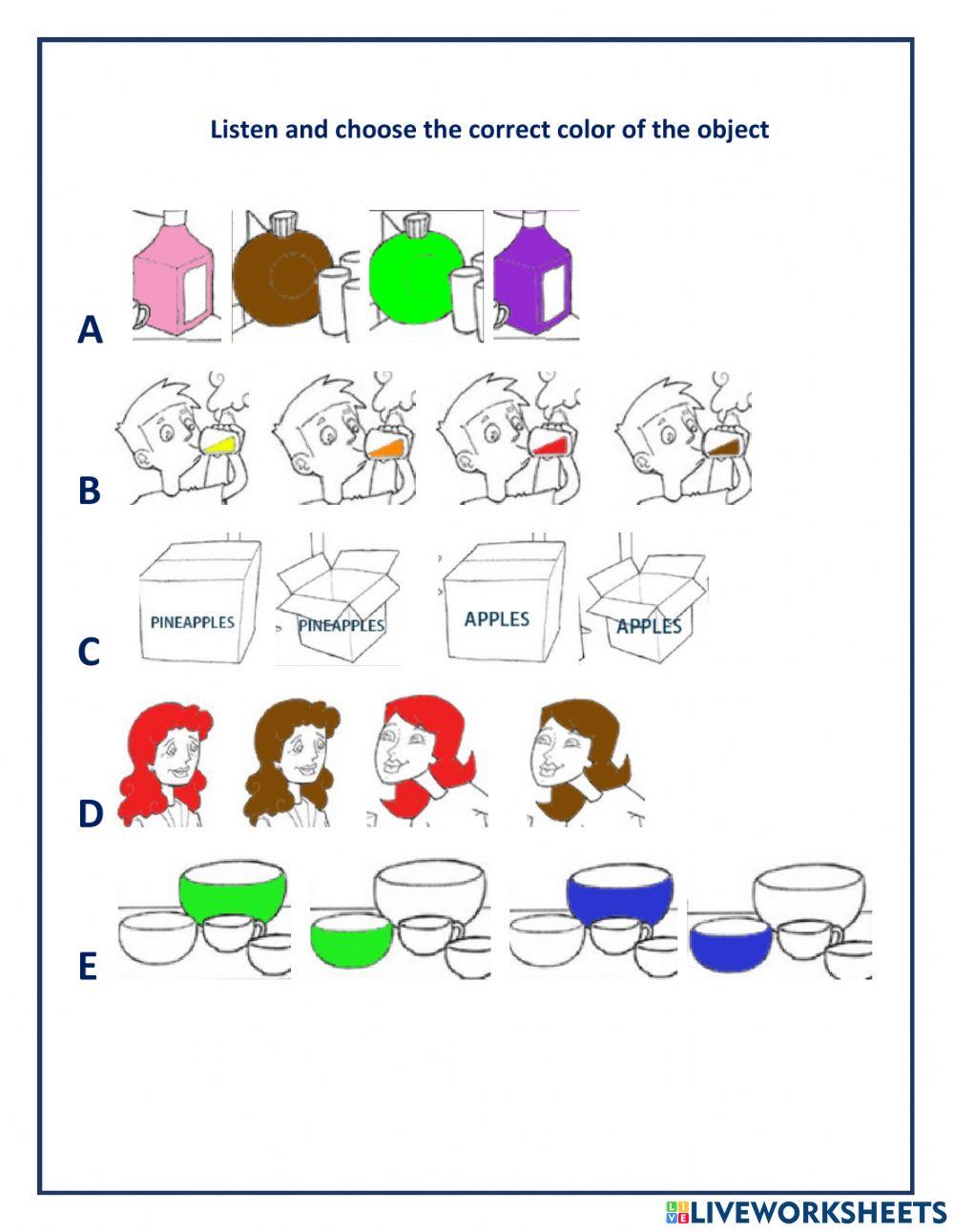 Listening comprehension: Party things