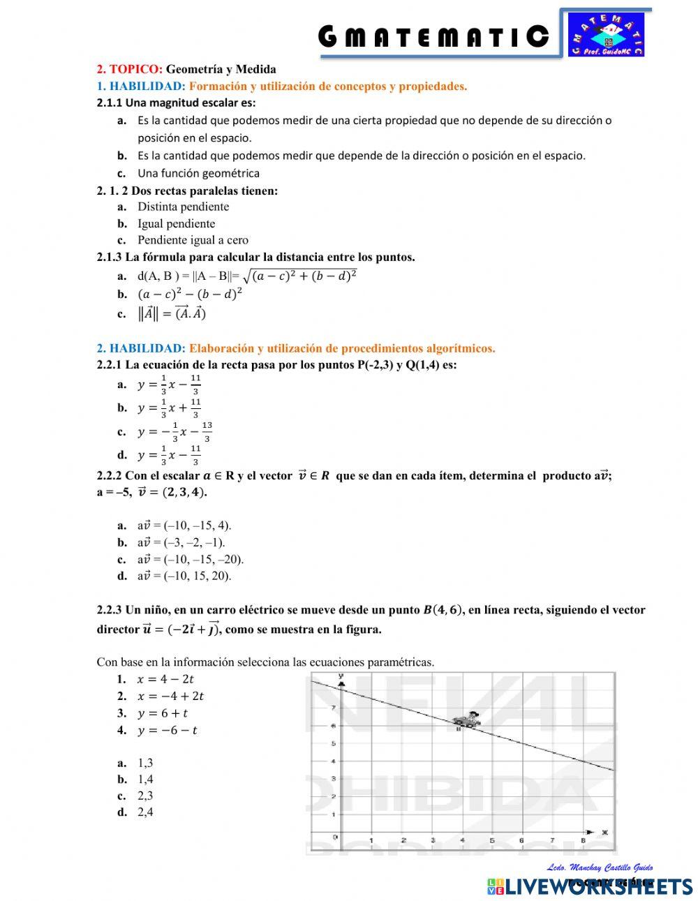 Evaluación Diagnóstica Mat-3° Bach.