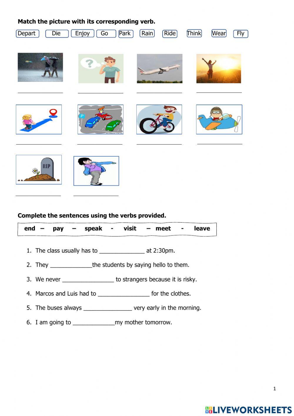 Verbs online exercise for