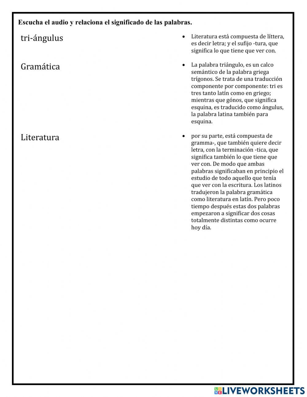 Activiadad virtual de español