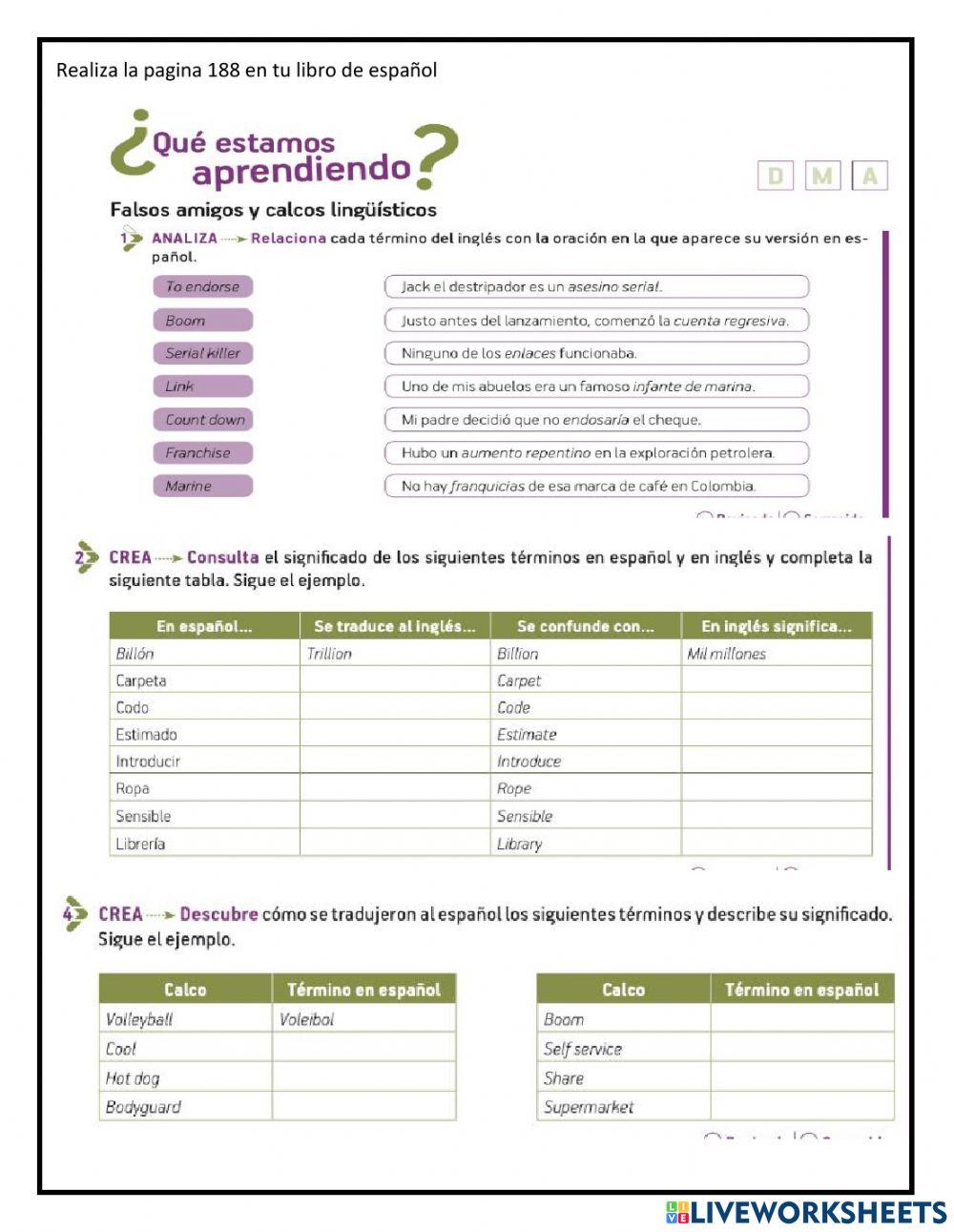 Activiadad virtual de español