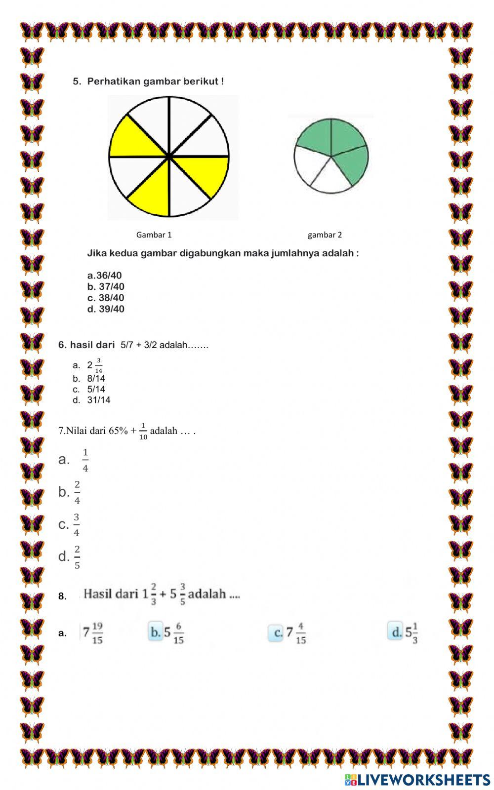 Penilaian tengah semester matematika kelas 5 c