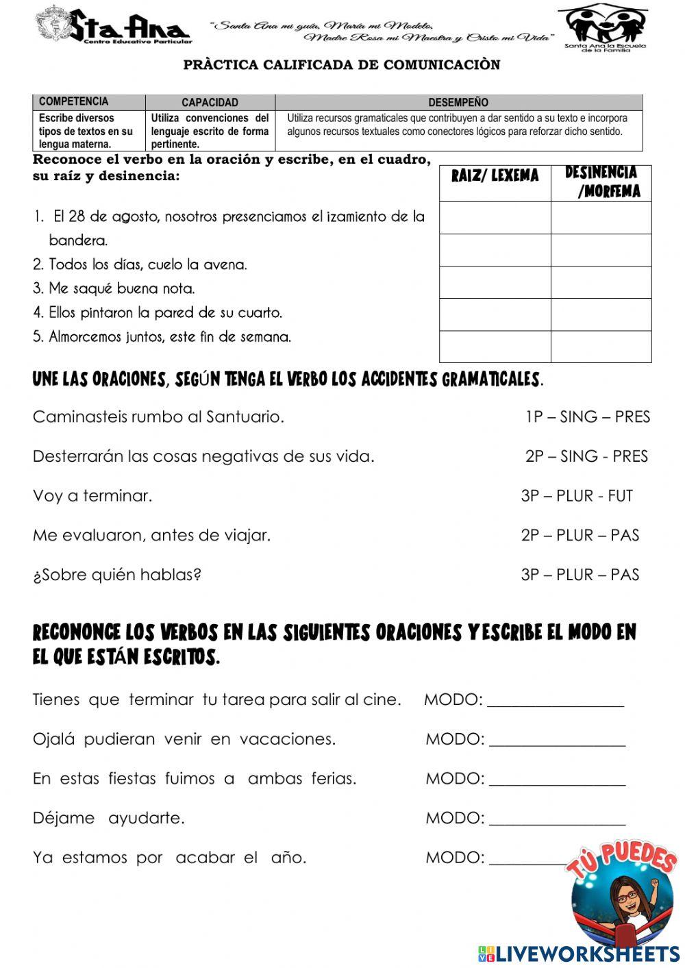 El verbo, estructura y accidentes