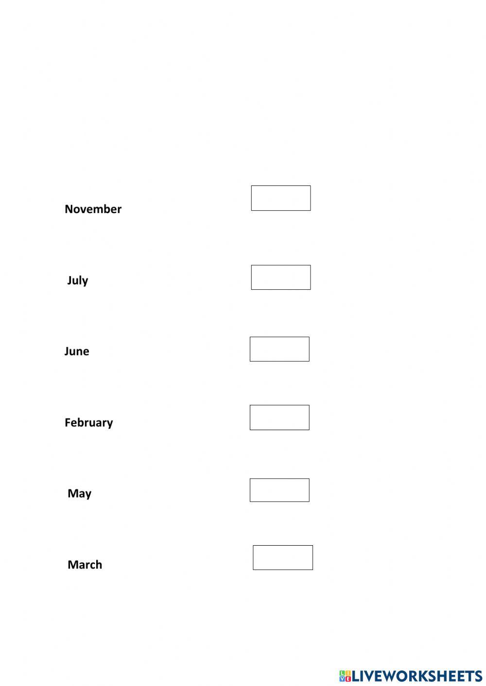 Type the number of months in order