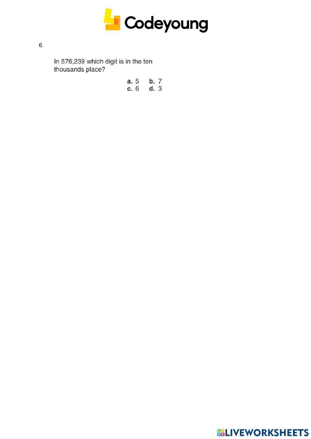 Concept-CW-Place Value of Large Numbers