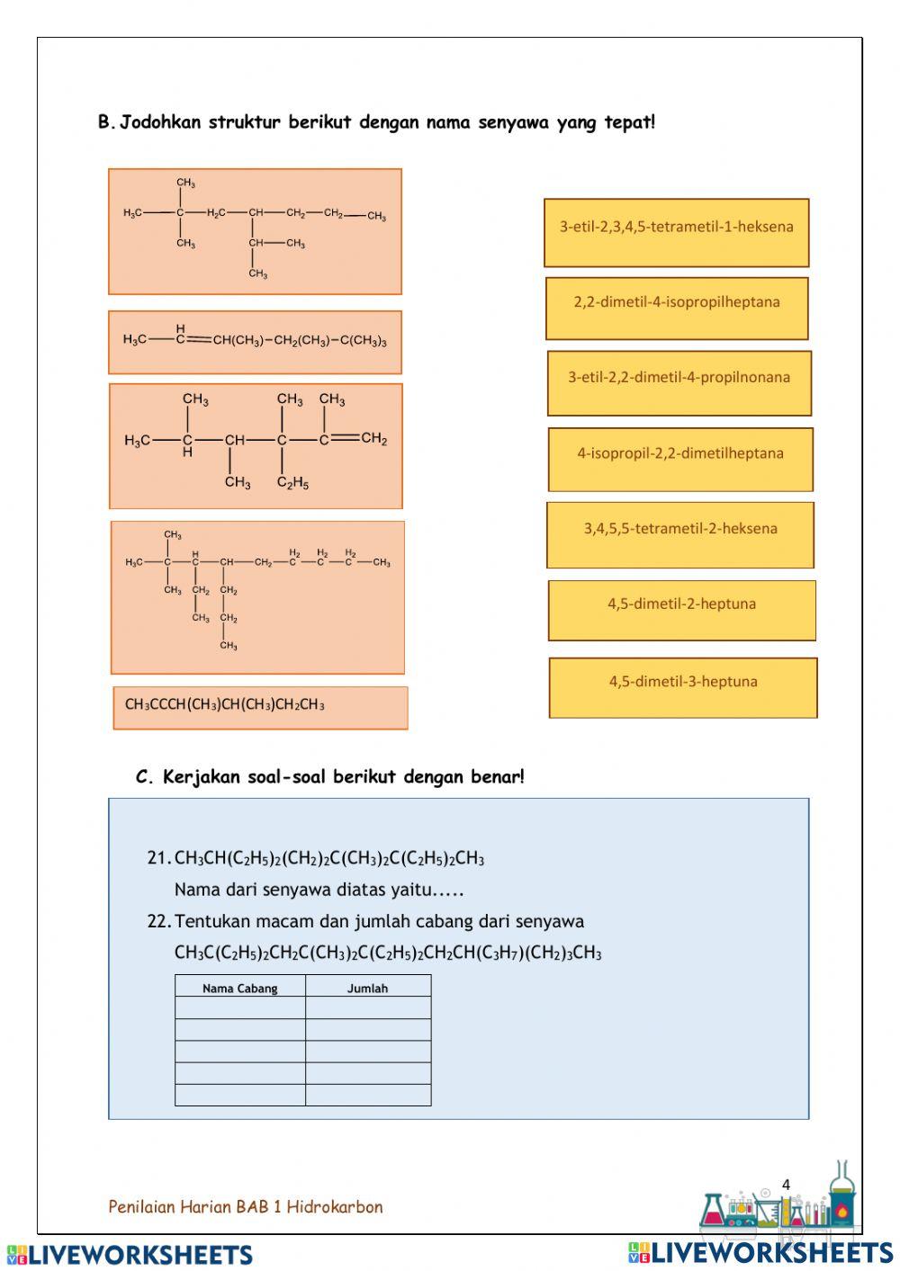 Penilaian Harian Bab 1 Hidrokarbon