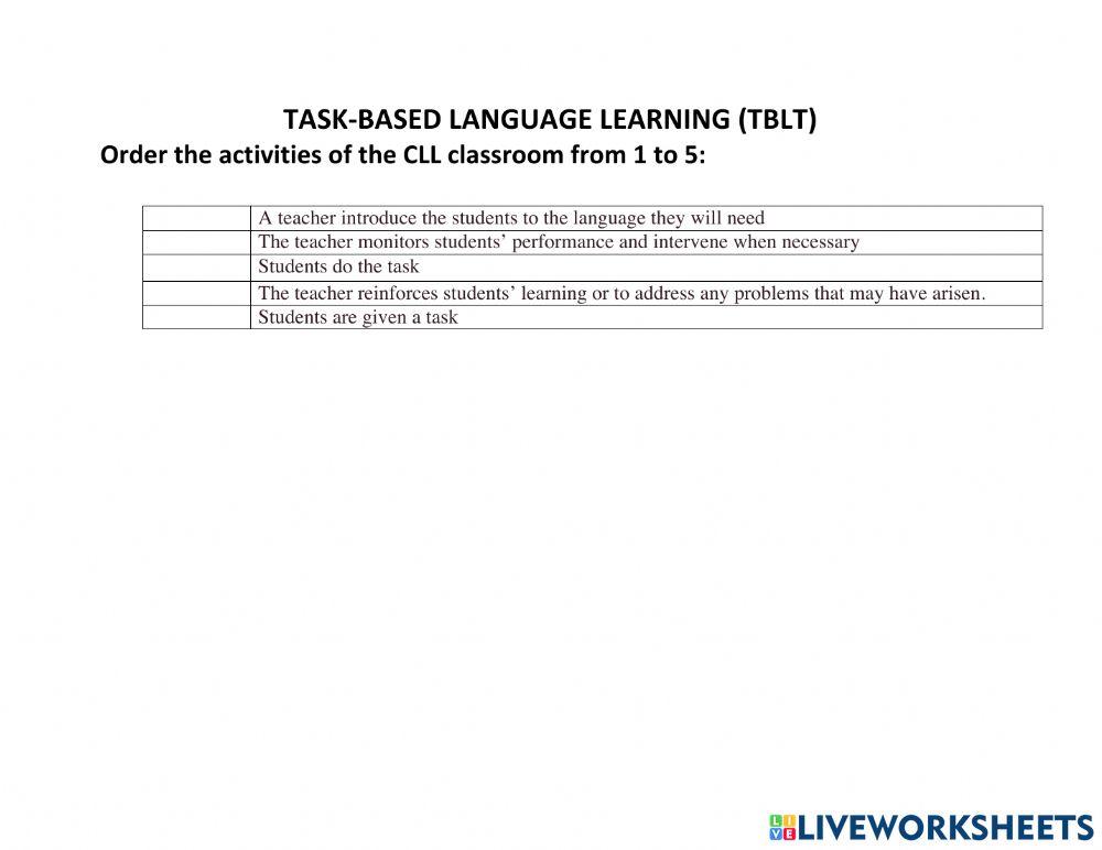 Teaching methods activity | Live Worksheets