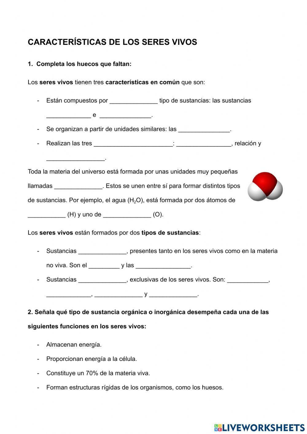 La composición de los seres vivos