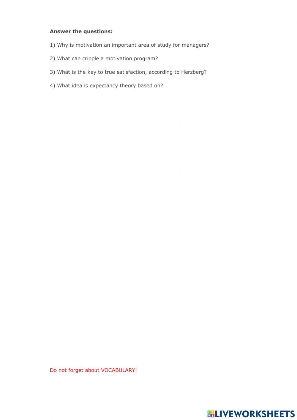 Read the text: Motivation