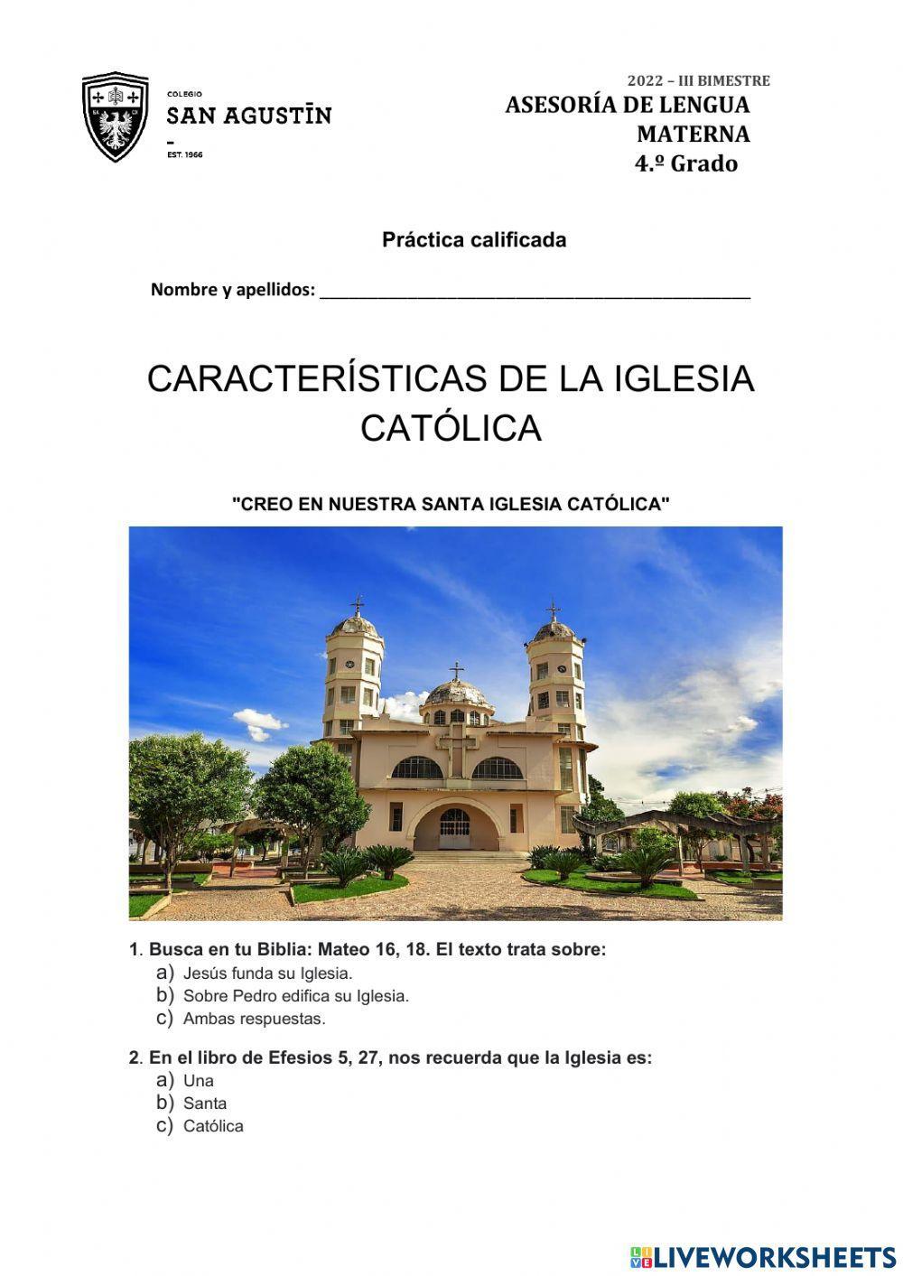 Caracteristicas de la iglesia