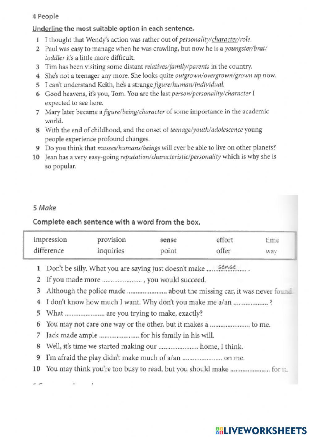 Vocabulary people C1-C2