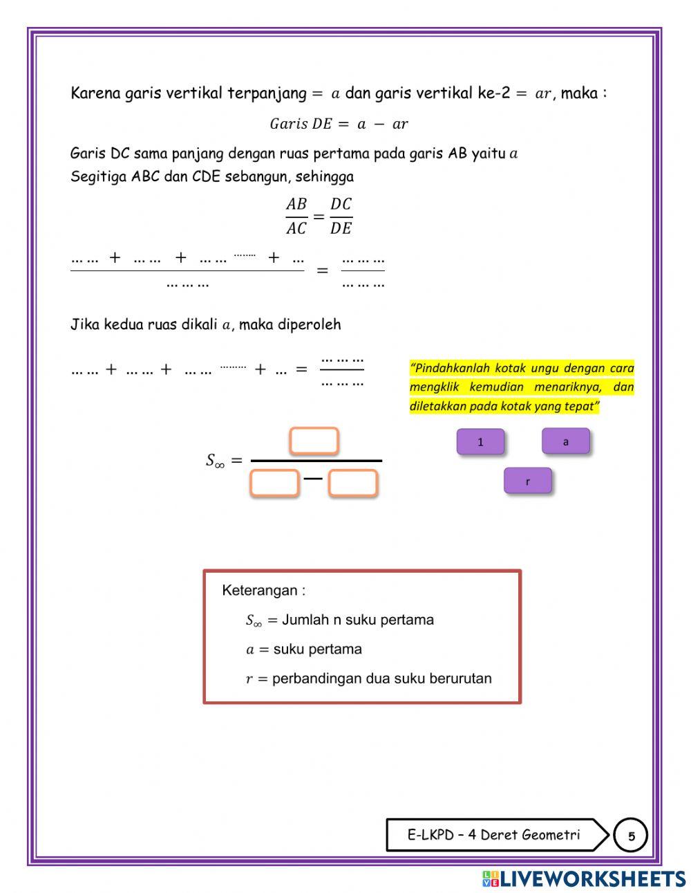5. Deret Geometri Tak Hingga