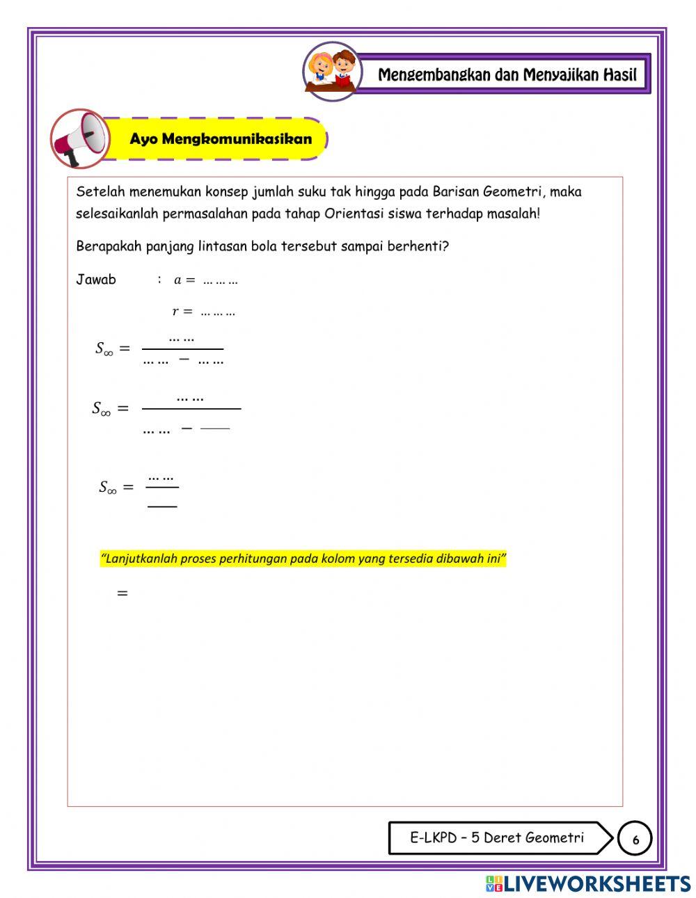5. Deret Geometri Tak Hingga