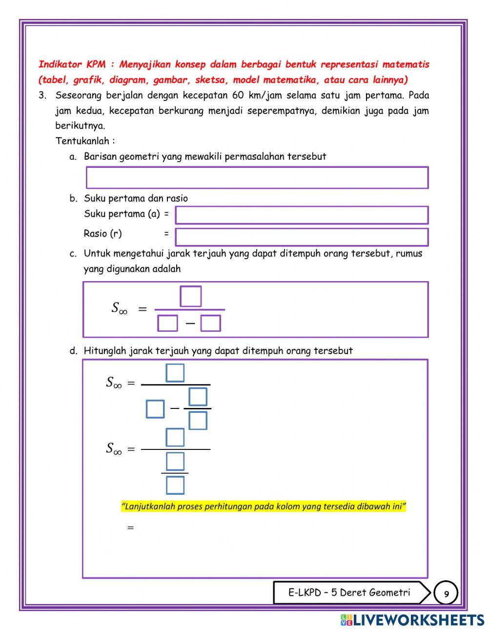 5. Deret Geometri Tak Hingga