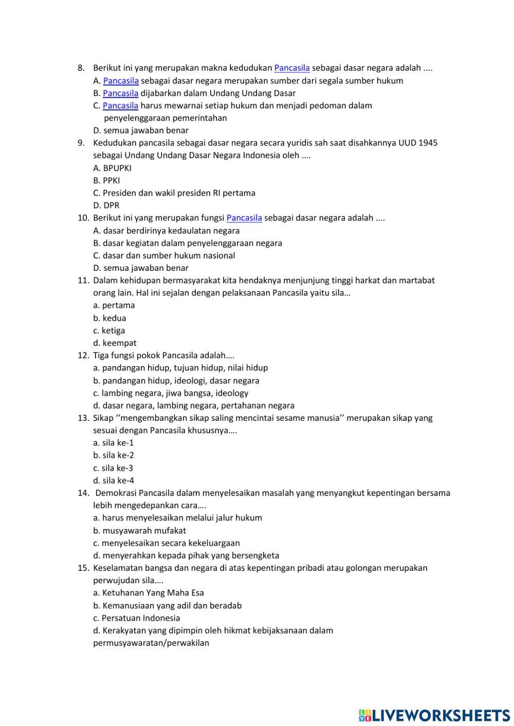 Penilaian harian 1 pkn