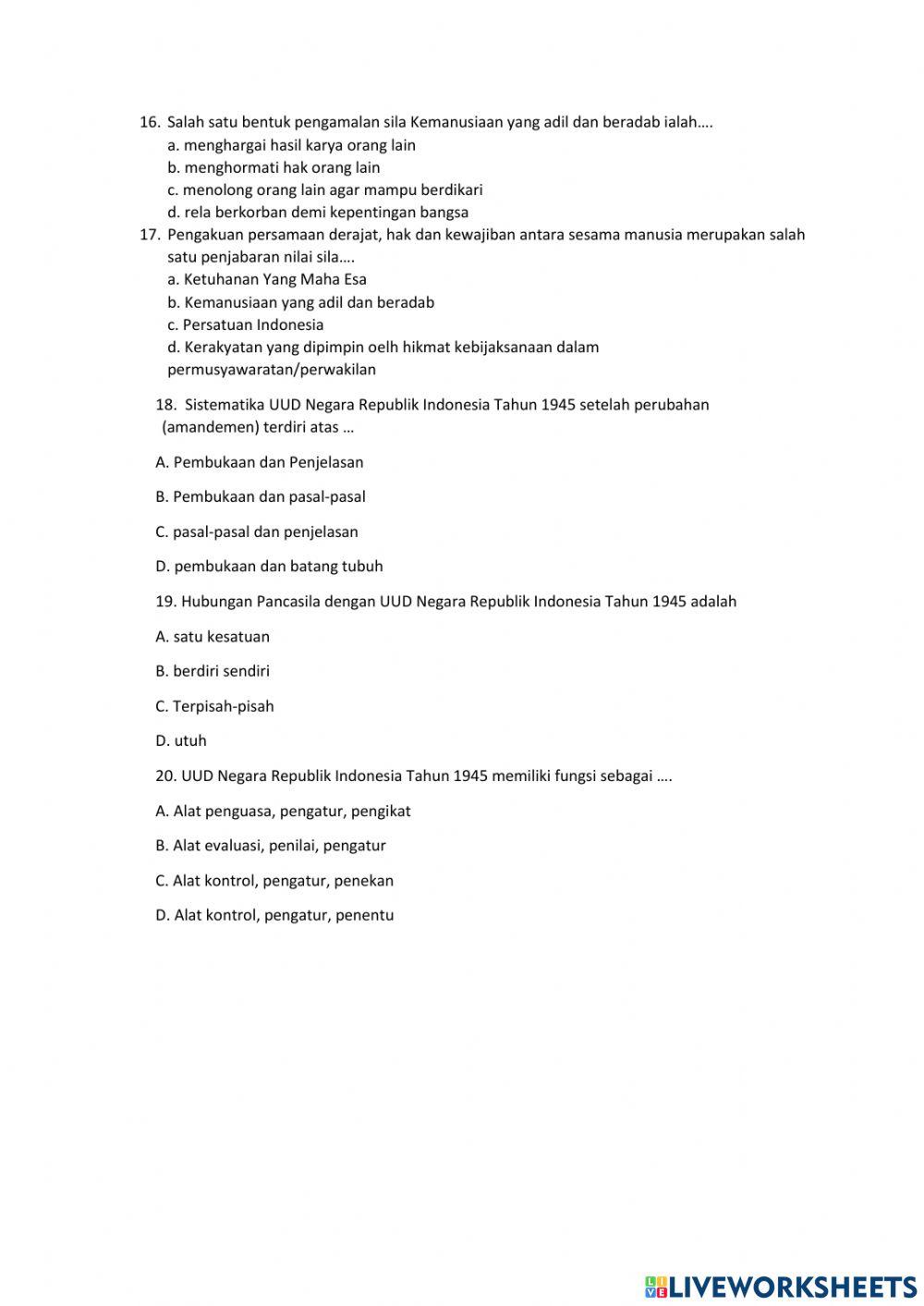 Penilaian harian 1 pkn