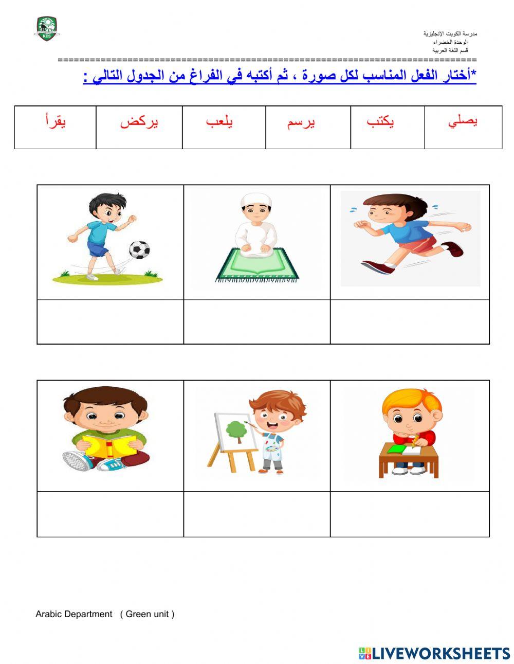 التعبير عن الصور بالأفعال