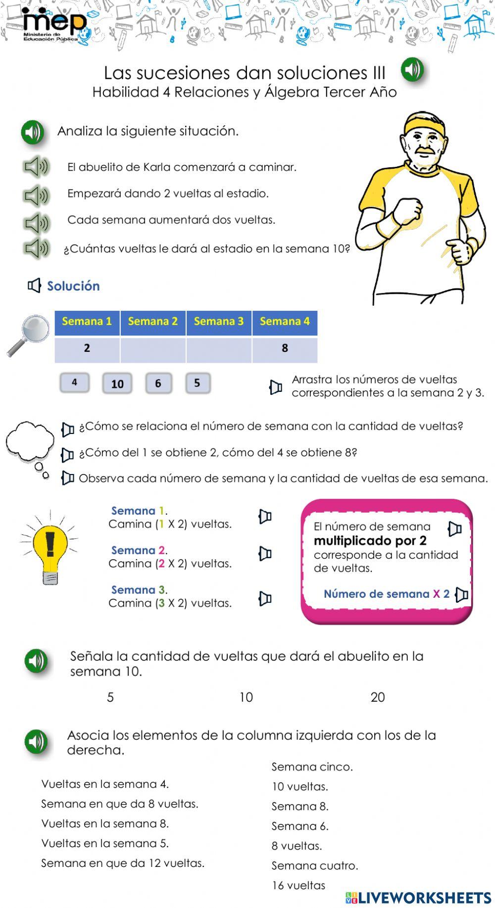 Las sucesiones dan soluciones.  Ficha 3.