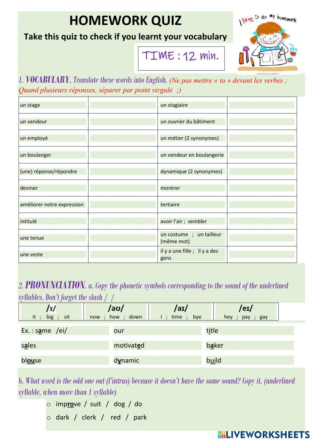 Quiz Voc A group of Interns