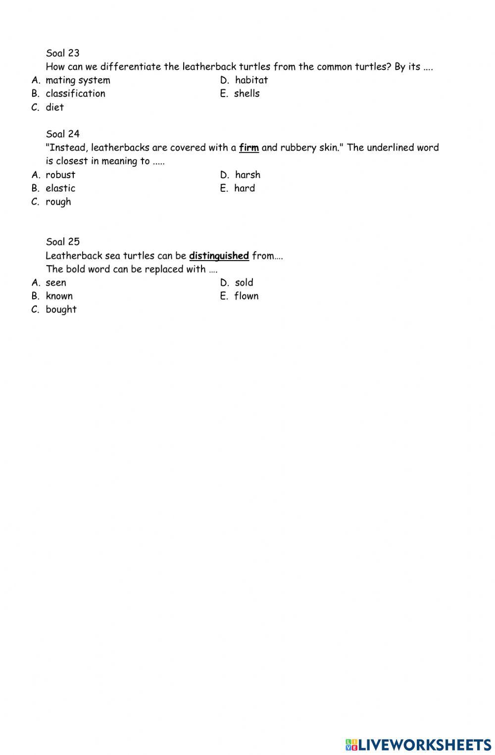 Exercise Mid Semester XII