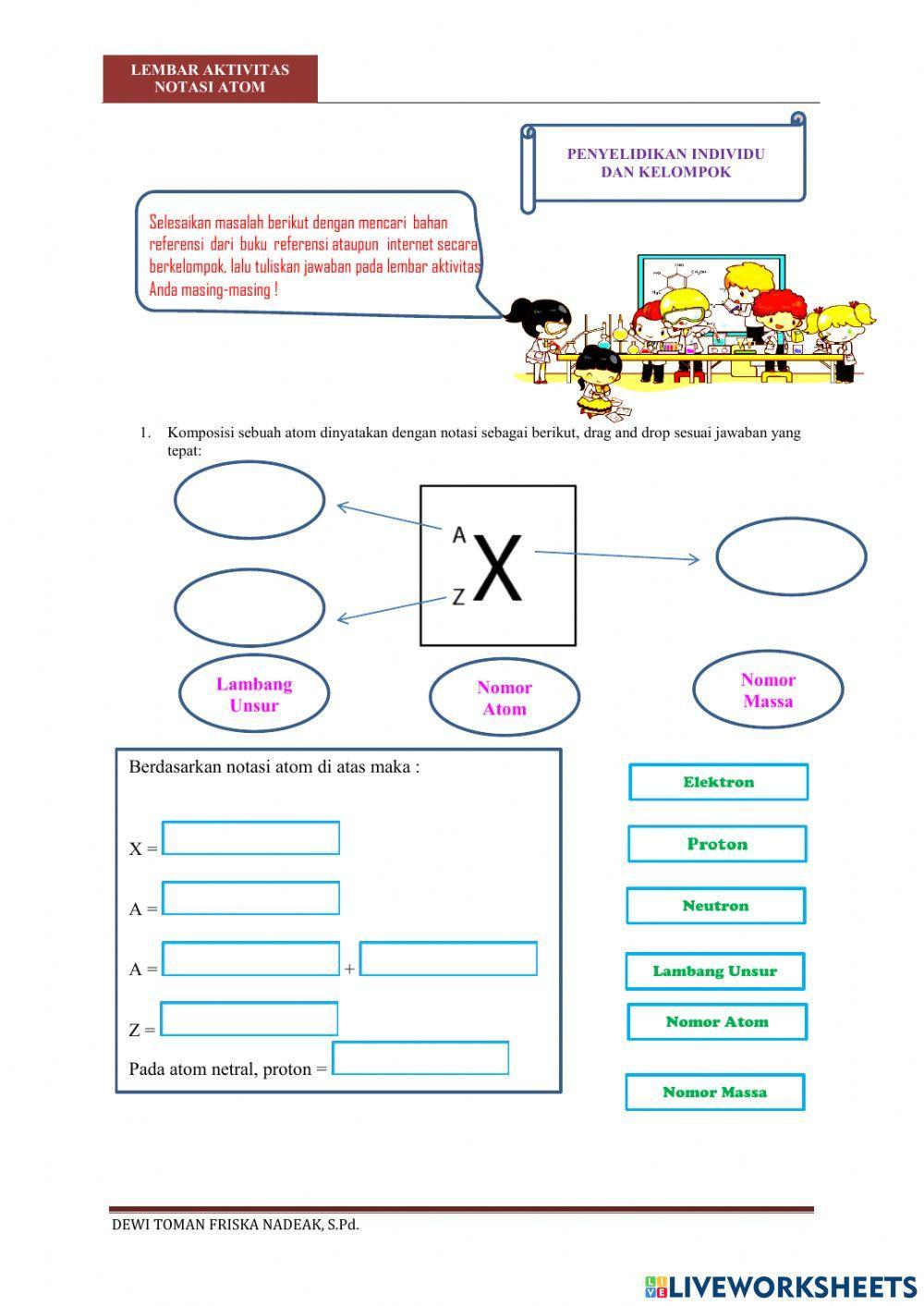 Lembar aktivitas notasi atom