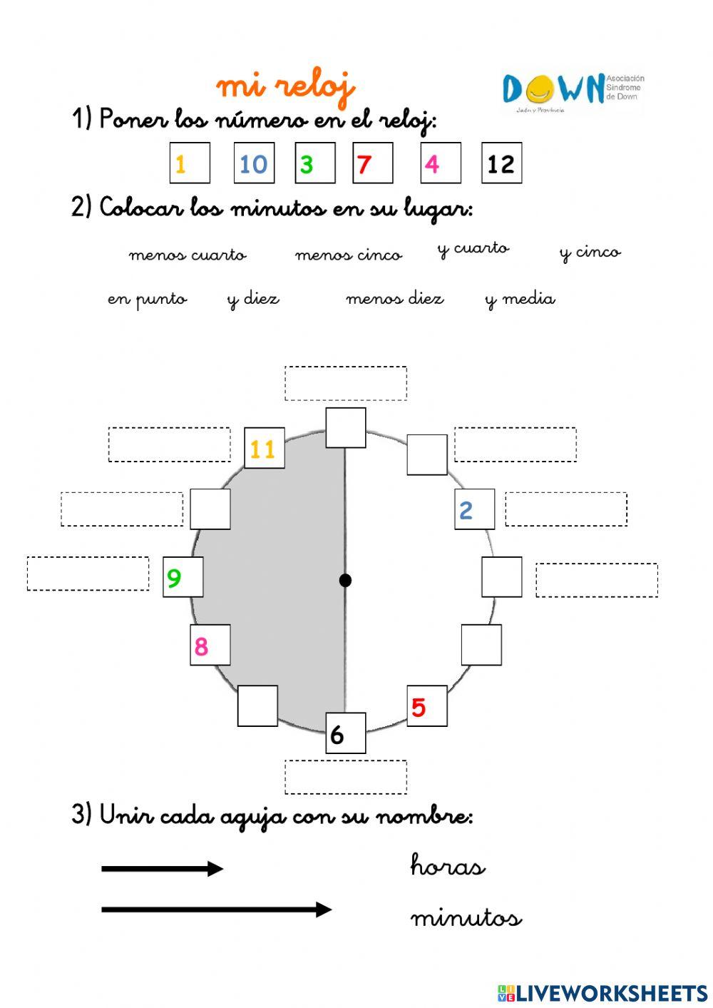 Reloj minutos hasta y-- 10