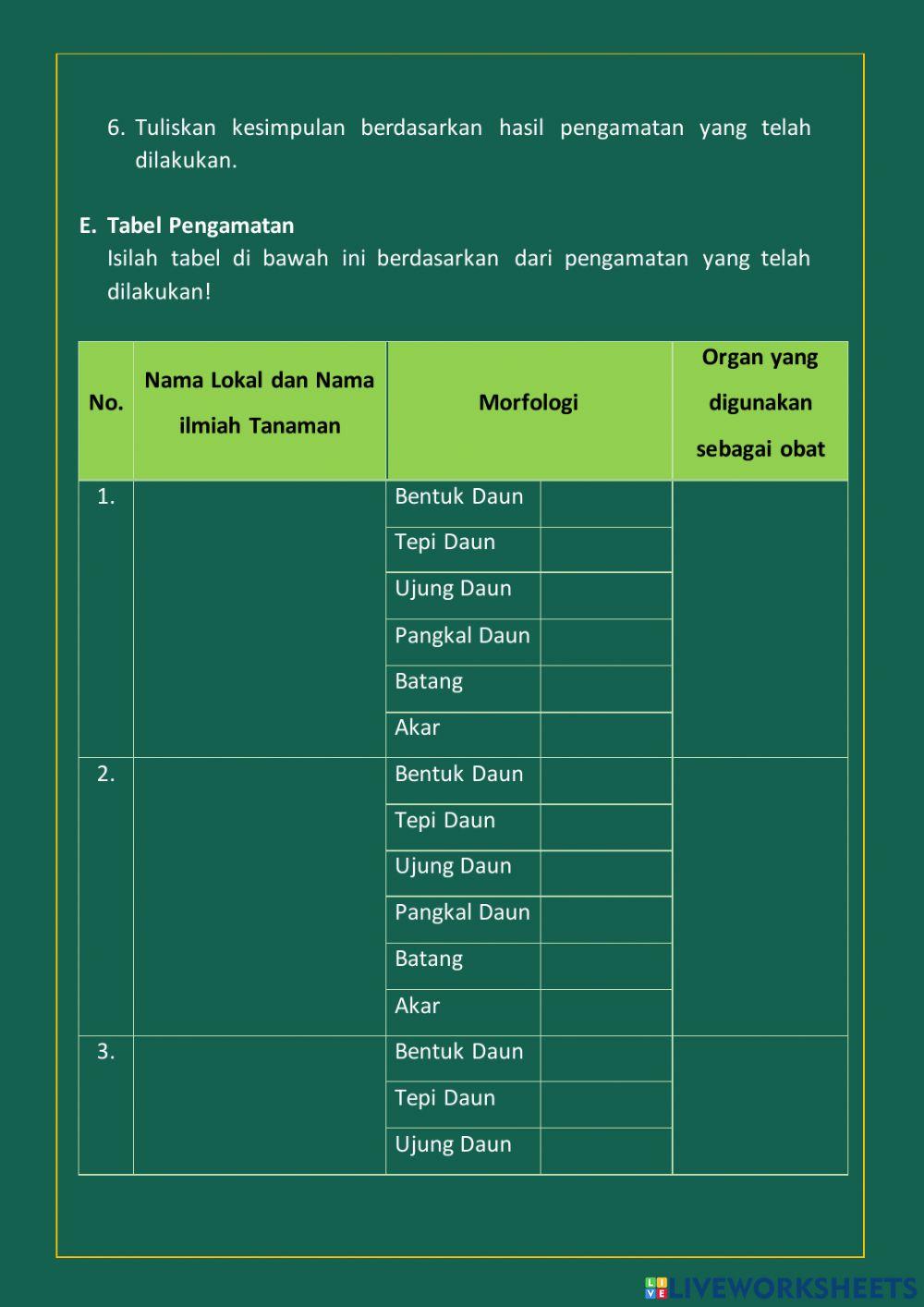 LKPD Keanekaragaman Jenis Tanaman Obat
