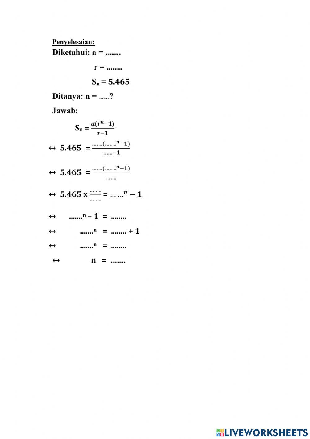 Deret Geometri Deret Geometri