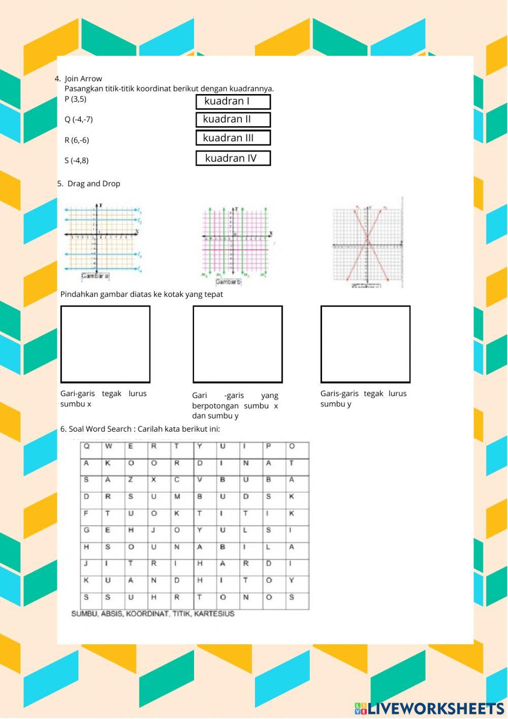 Lembar Kerja Ulangan Koordinat kartesius