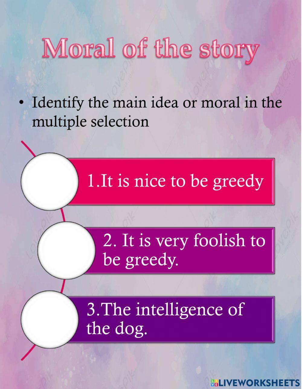 Moral of THE DOG ITS REFLEXION