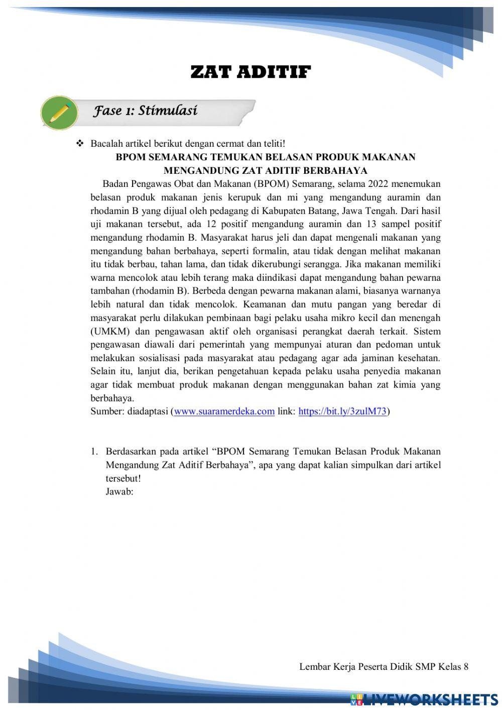 LKPD Discovery zat aditif