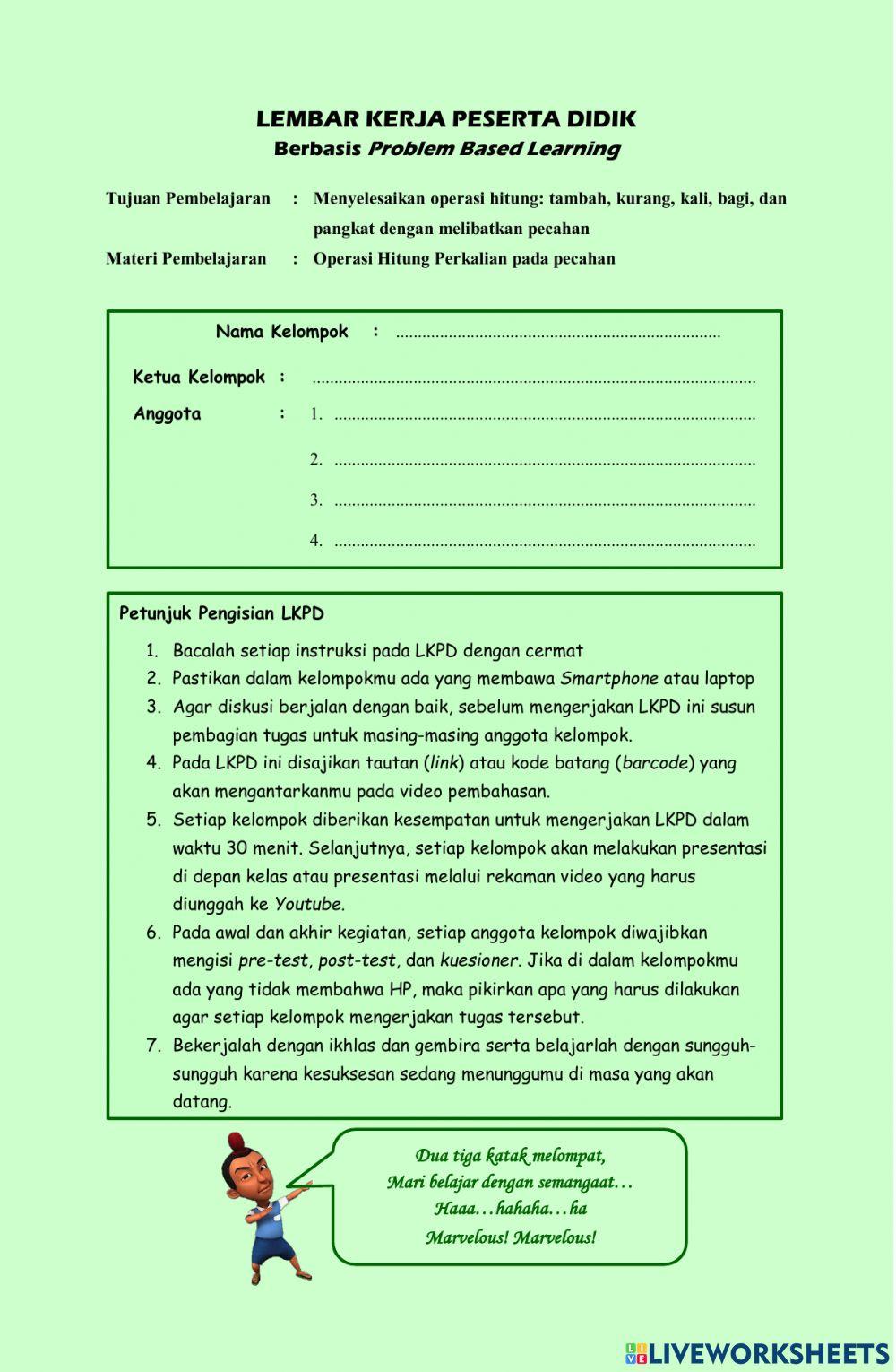 Perkalian bilangan Pecahan