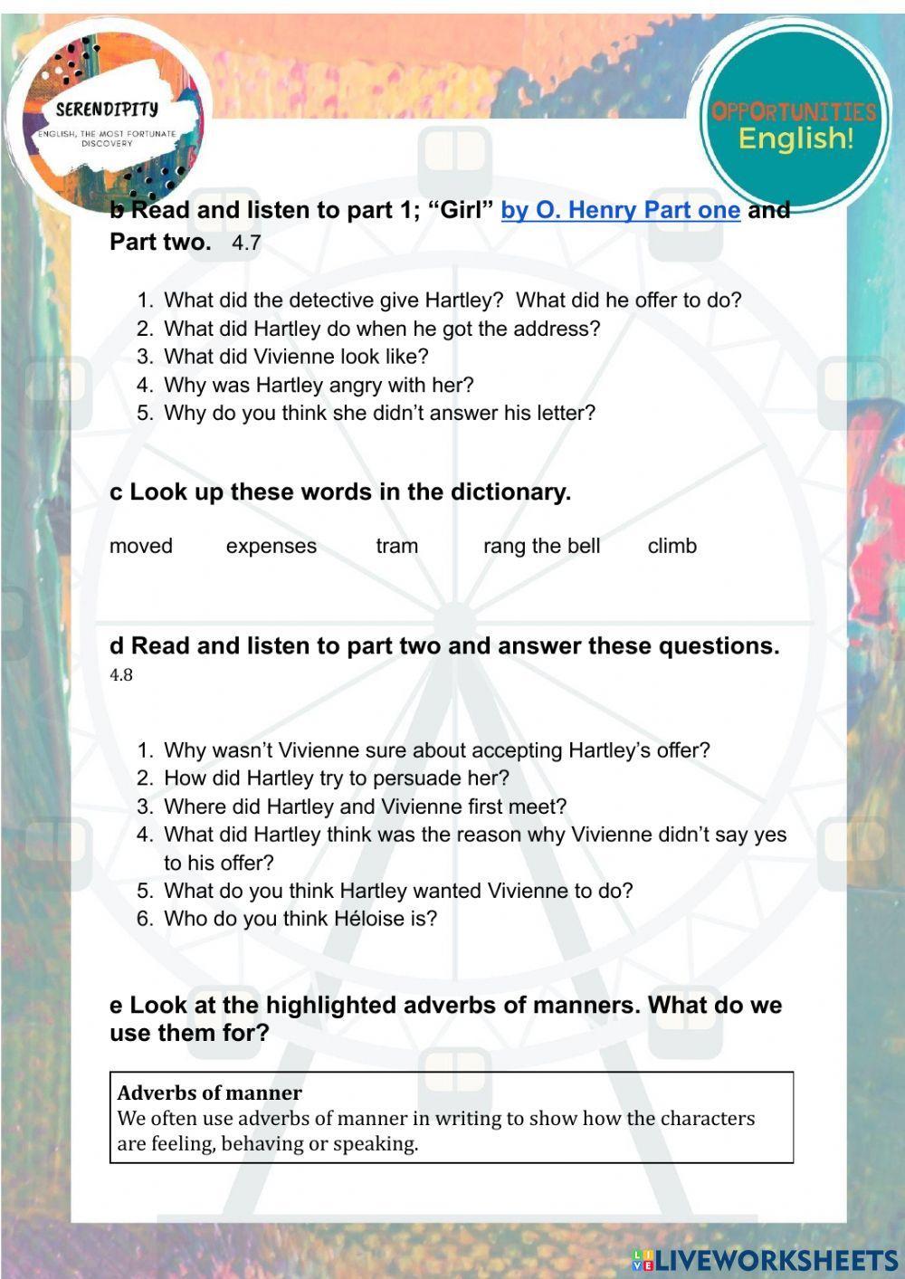 Unit 8c, pre intermediate