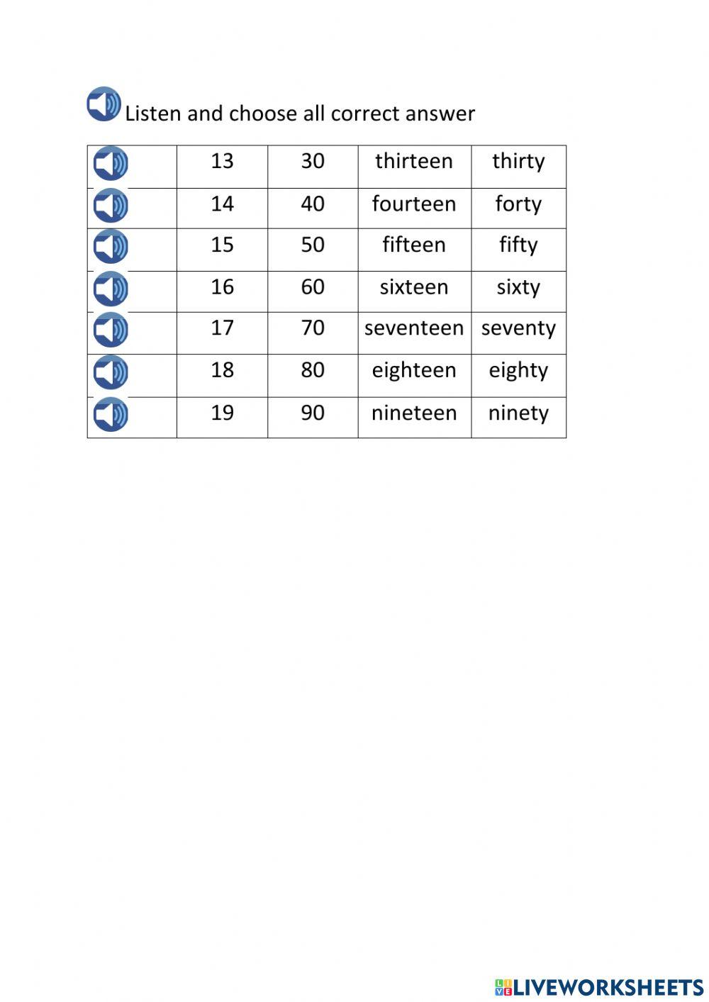 Listen and choose all correct answer