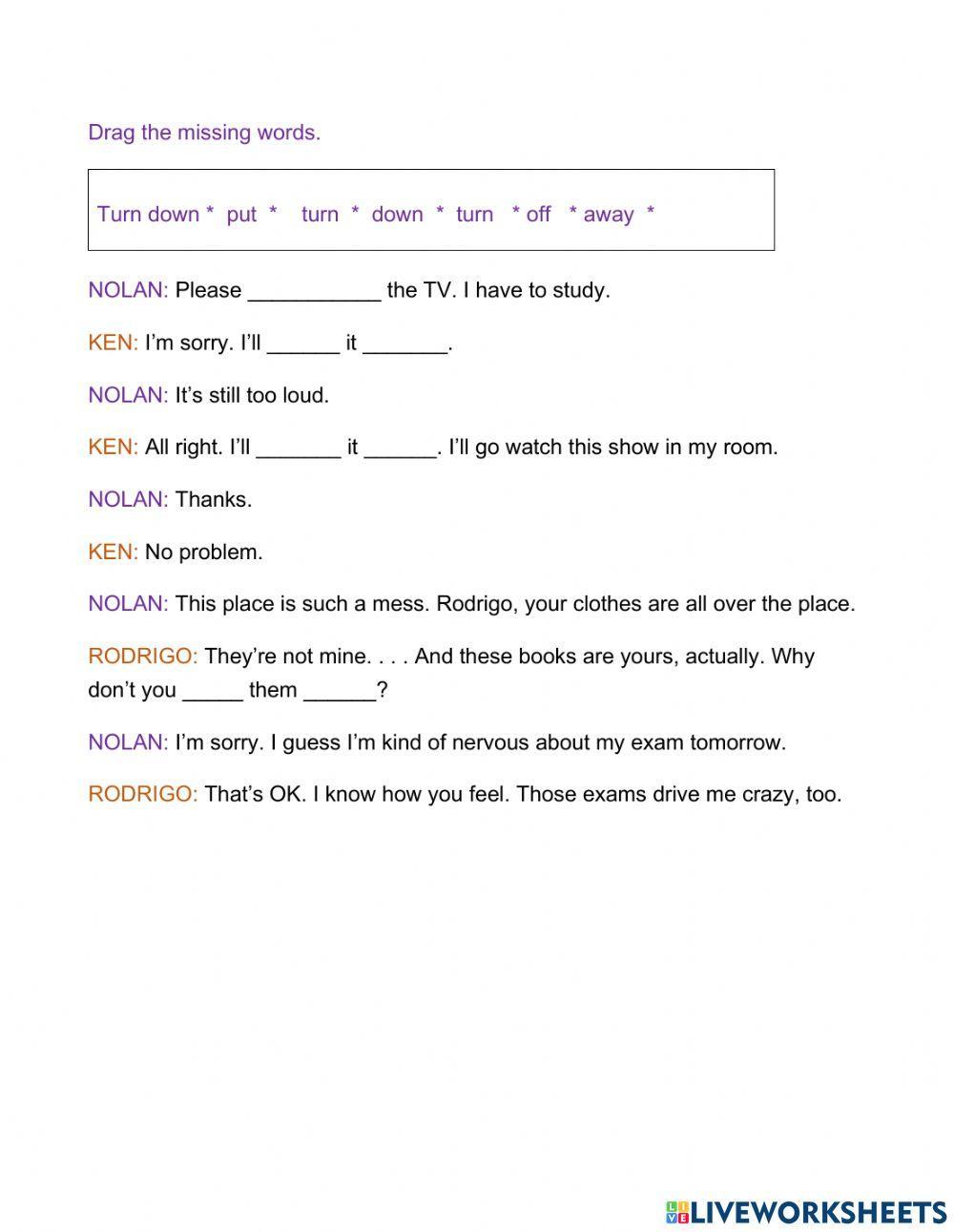 Phrasal verbs listening