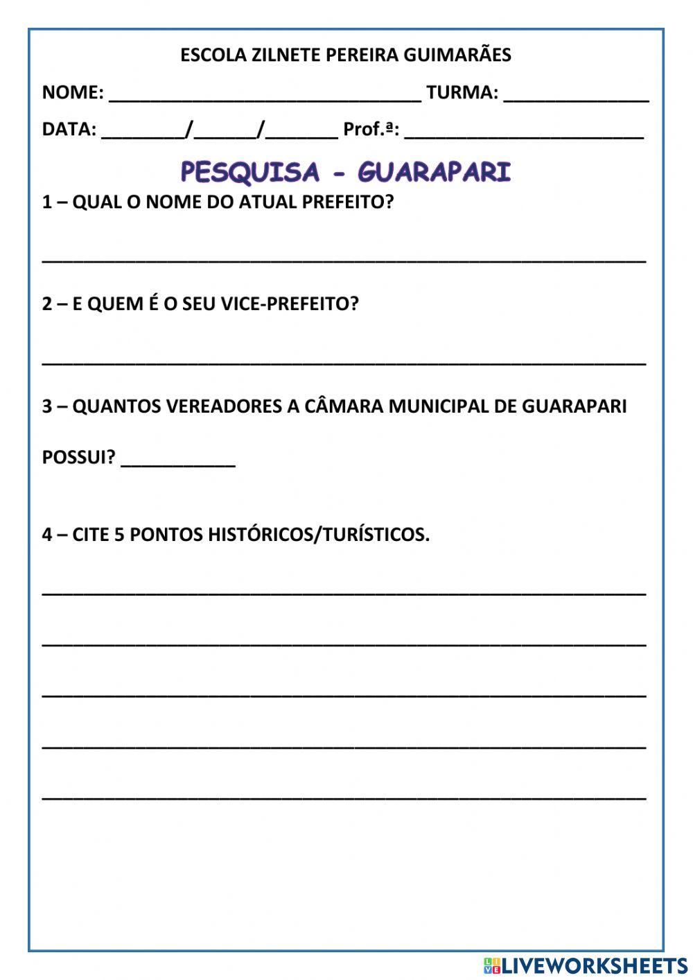 Pesquisa - guarapari