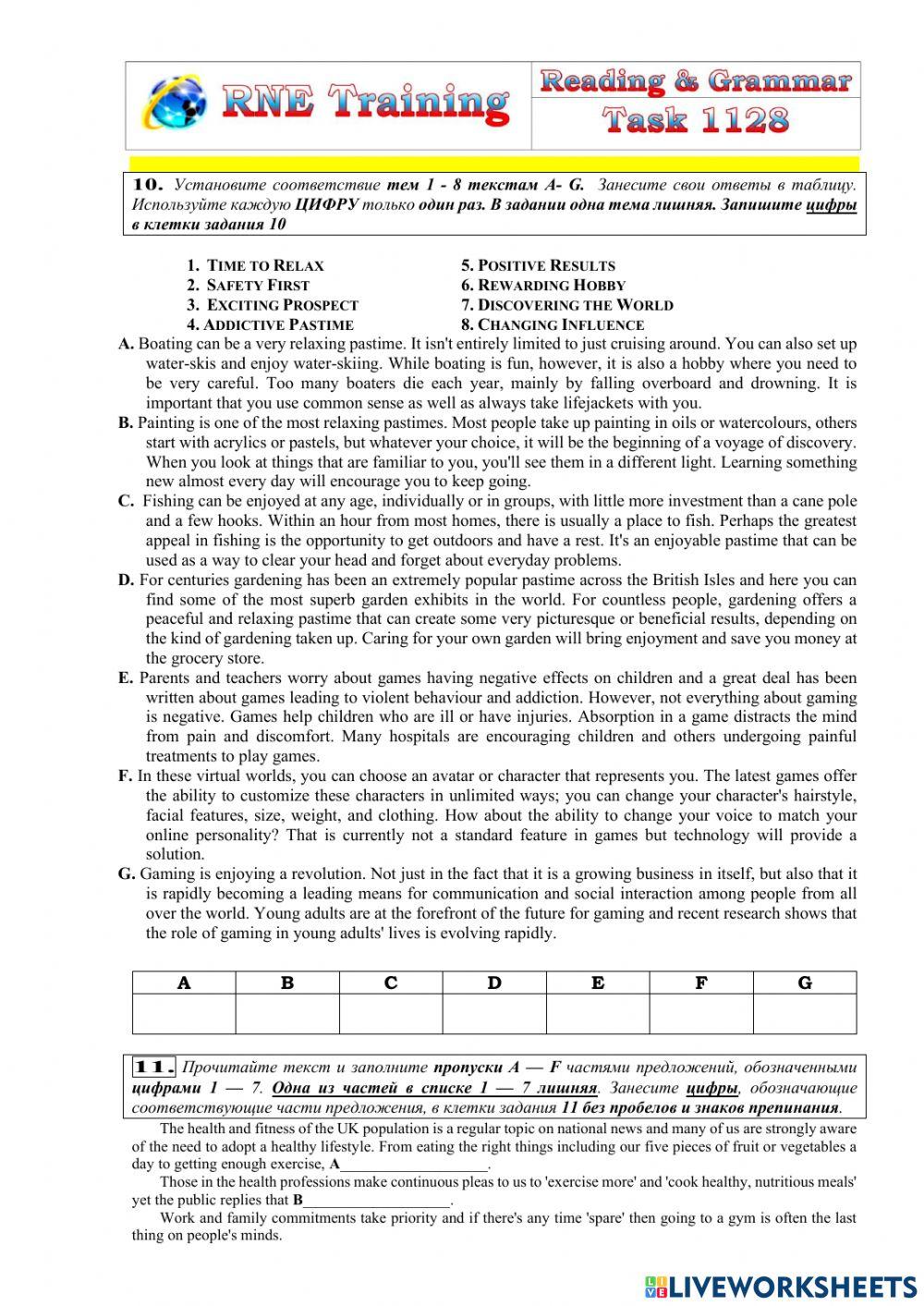 RNE practice Reading and Grammar 1128
