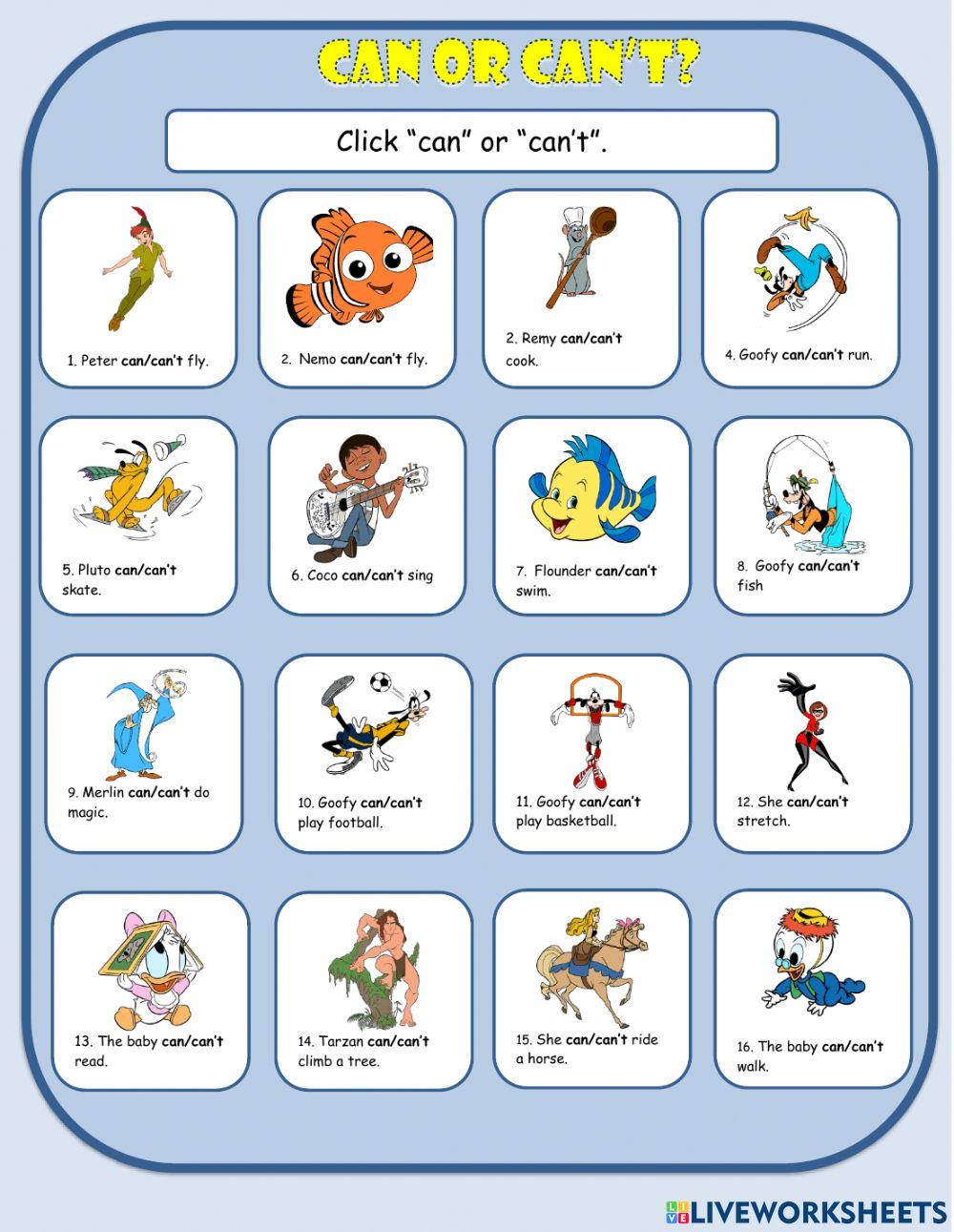 Can Can't Choose the option