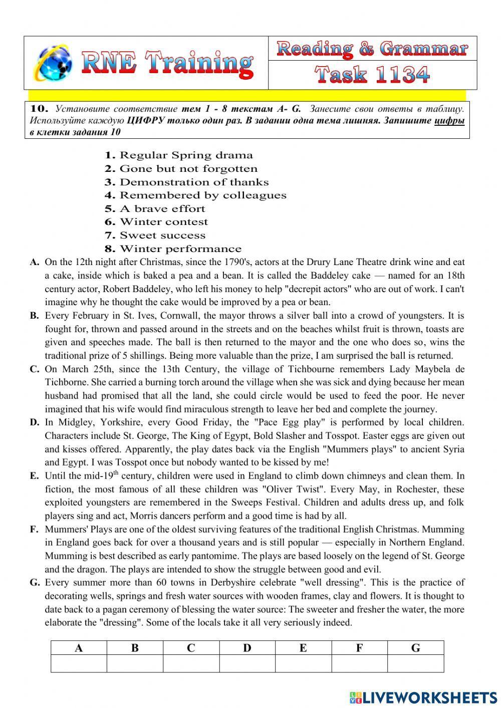 RNE practice Reading and Grammar 1134