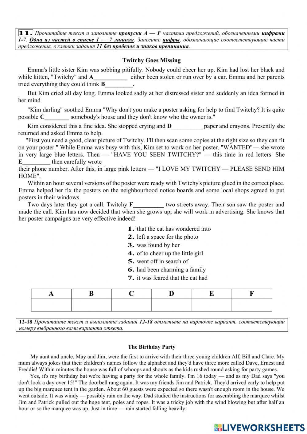 RNE practice Reading and Grammar 1134