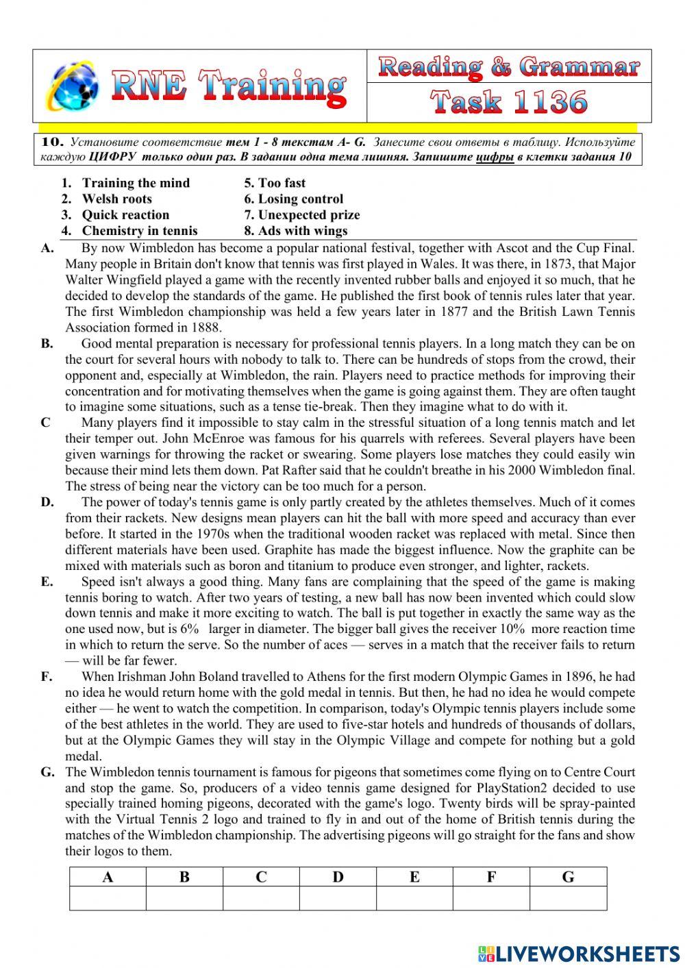 RNE practice Reading and Grammar 1136