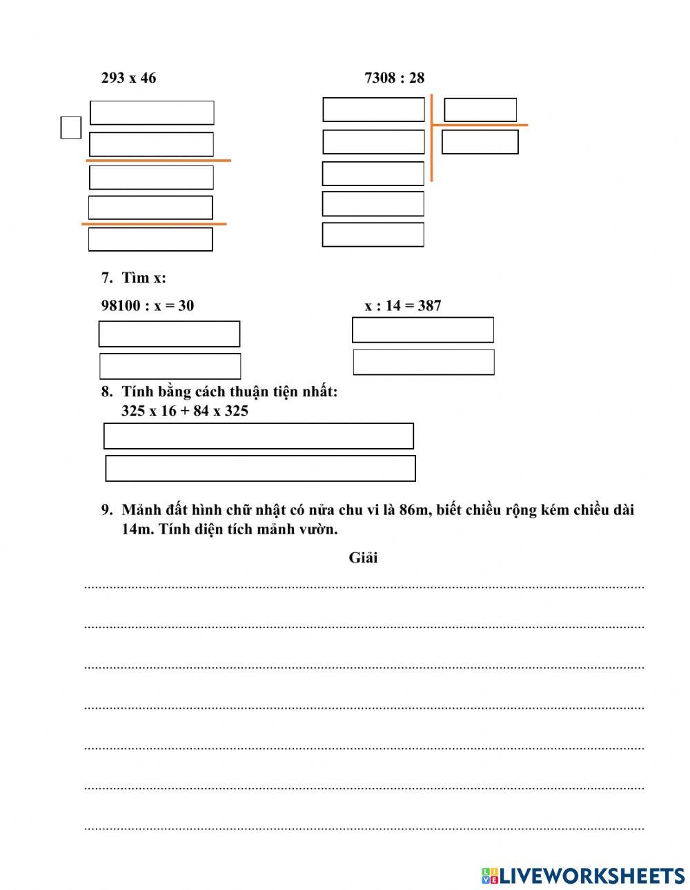 Ôn tập toán 4 - 1