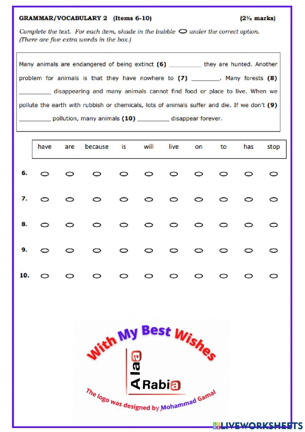 Grade 8 Grammar Exercises S 1