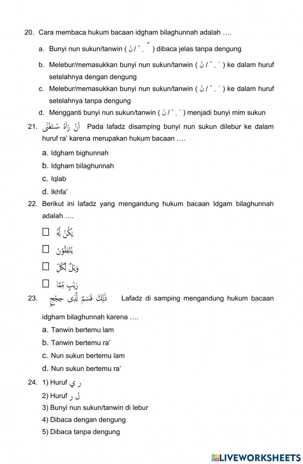 Hukum Bacaan Nun Sukun dan Tanwin (1)