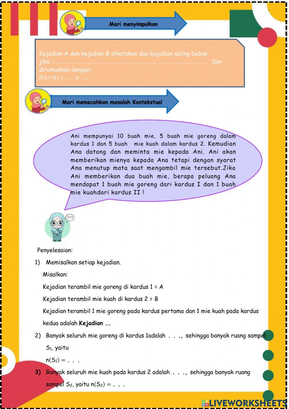 Peluang kejadian saling bebas